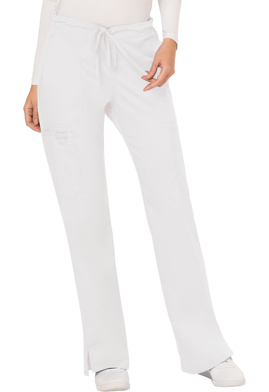 Cherokee Workwear Women's Mid-Rise Cargo Drawstring Pants WW120