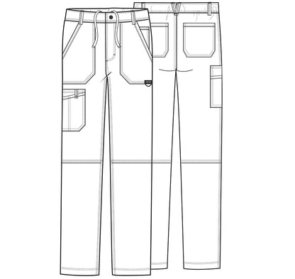 Cherokee Workwear Men's Button Cargo Scrub Pants WW140