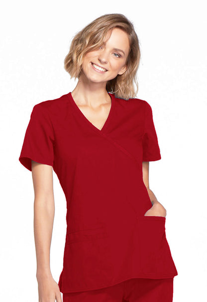 Cherokee Women's Mock Wrap Scrub Top WW650