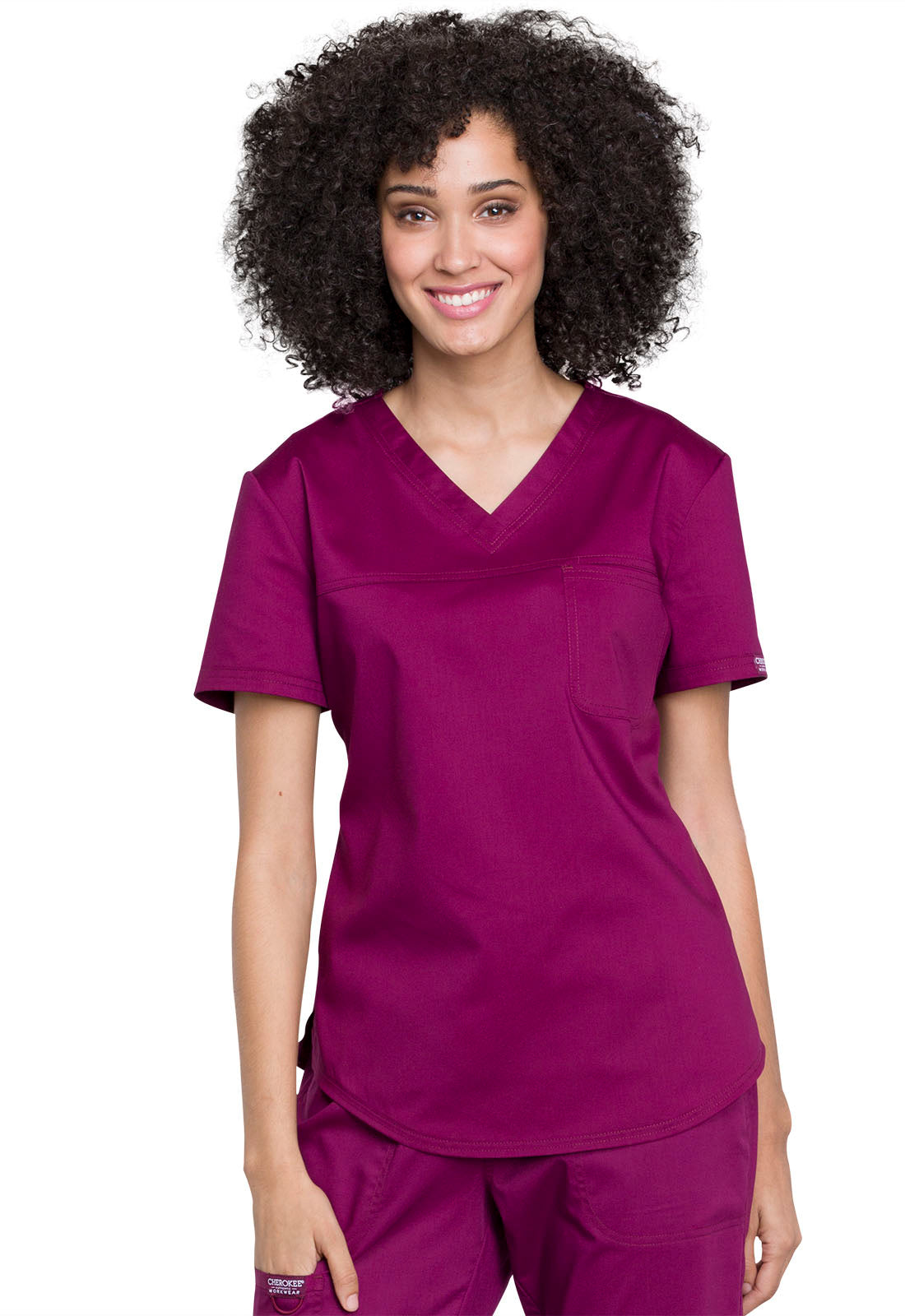 Cherokee Women's V-Neck Tuck-In Solid Scrub Top WW657