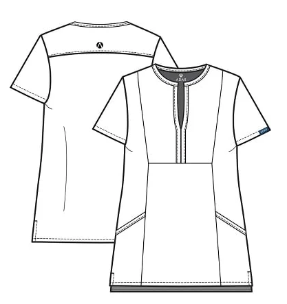 Adar Women's Addition Notched V-Neck Scrub Top A6002
