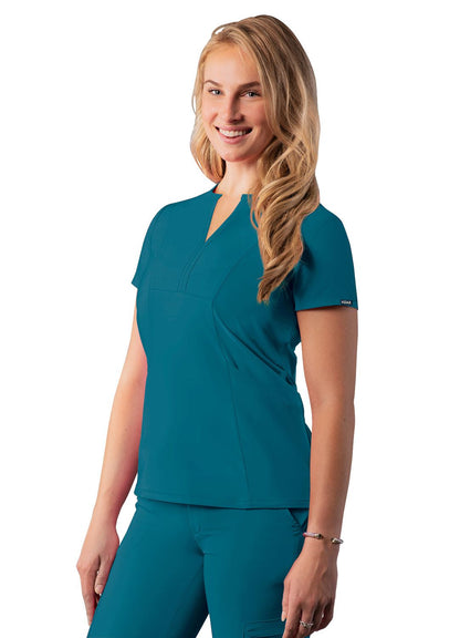 Adar Women's Addition Notched V-Neck Scrub Top A6002