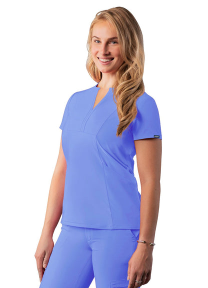 Adar Women's Addition Notched V-Neck Scrub Top A6002