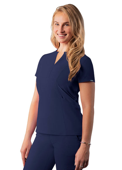 Adar Women's Addition Notched V-Neck Scrub Top A6002