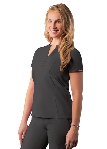 Adar Women's Addition Notched V-Neck Scrub Top A6002