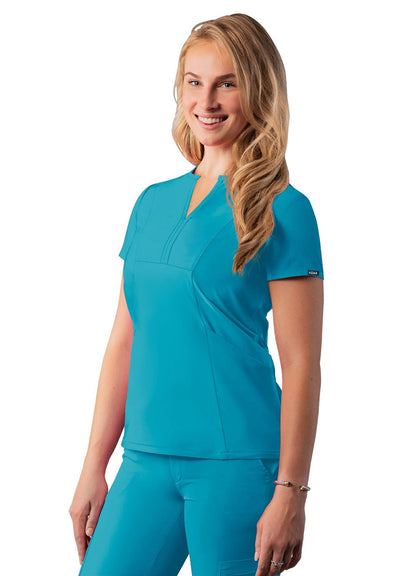 Adar Women's Addition Notched V-Neck Scrub Top A6002