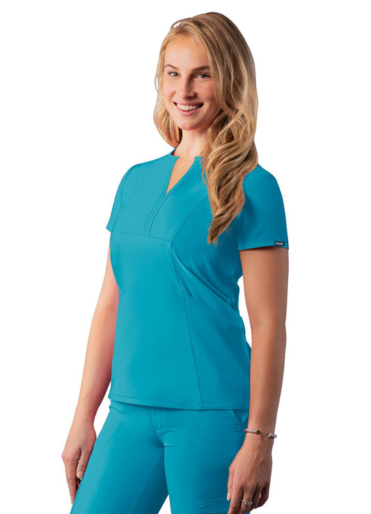 Adar Women's Addition Notched V-Neck Scrub Top A6002
