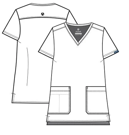 Women's Addition by Adar Modern V-Neck Scrub Top A6008