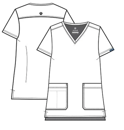 Women's Addition by Adar Modern V-Neck Scrub Top A6008