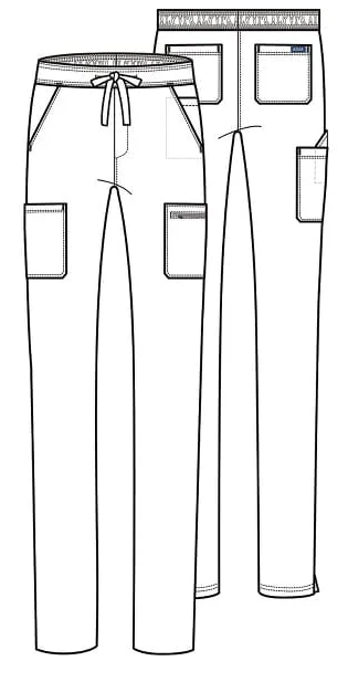 Adar Women's Addition Skinny Cargo Scrub Pant A6104