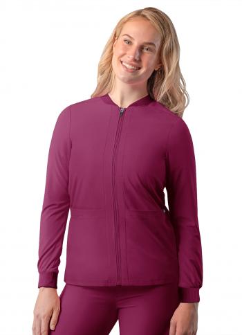 Ladies Addition by Adar Bomber Zipper Scrub Jacket A6200