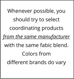 coordinating products