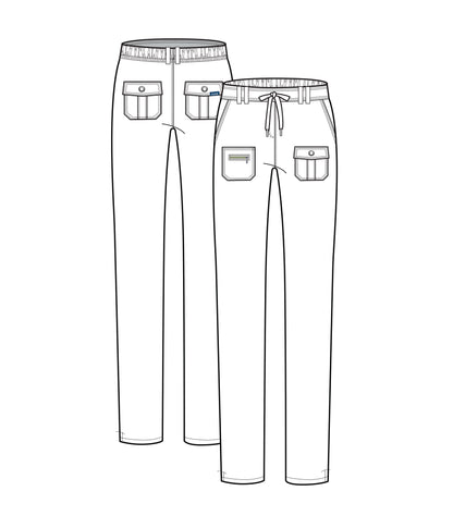 Adar Women's Pro Collection Slim Fit 6 Pocket Scrub Pant P4100