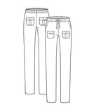 Adar Women's Pro Collection Slim Fit 6 Pocket Scrub Pant P4100