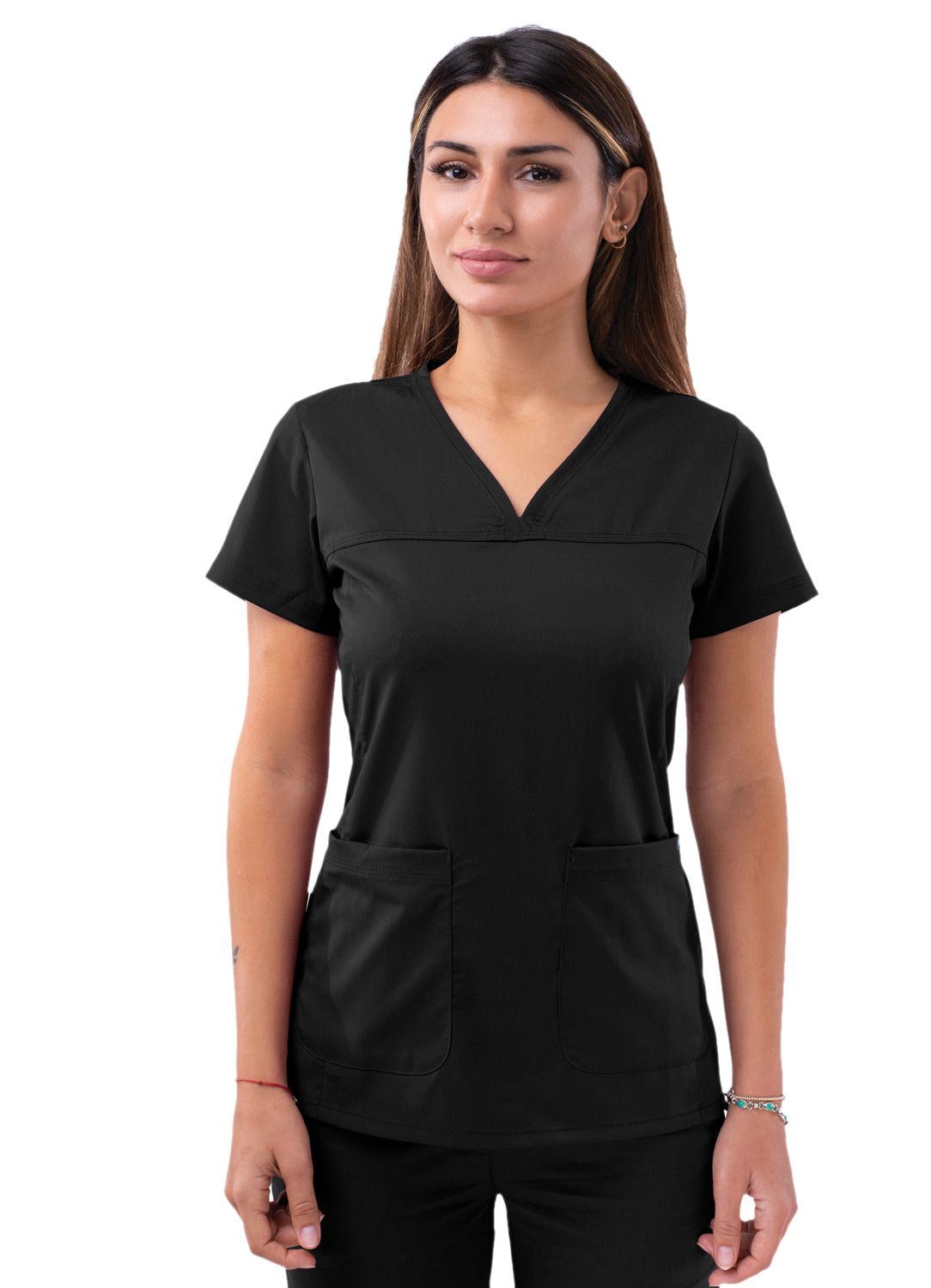 Adar Women's Sweetheart V-Neck Scrub Top P4210