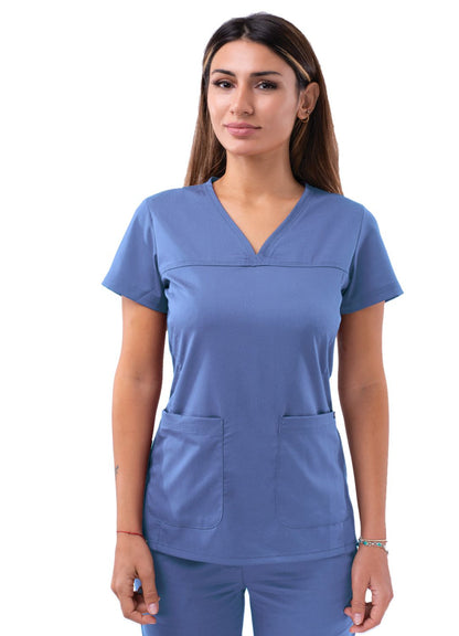 Adar Women's Sweetheart V-Neck Scrub Top P4210