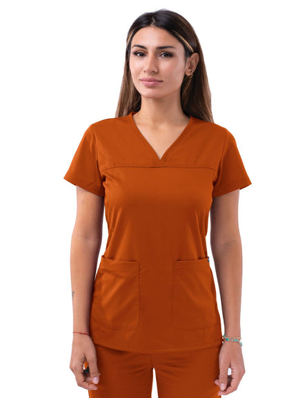 Adar Women's Sweetheart V-Neck Scrub Top P4210