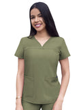 Adar Women's Sweetheart V-Neck Scrub Top P4210