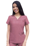 Adar Women's Sweetheart V-Neck Scrub Top P4210