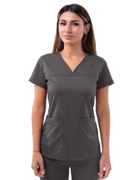 Adar Women's Sweetheart V-Neck Scrub Top P4210
