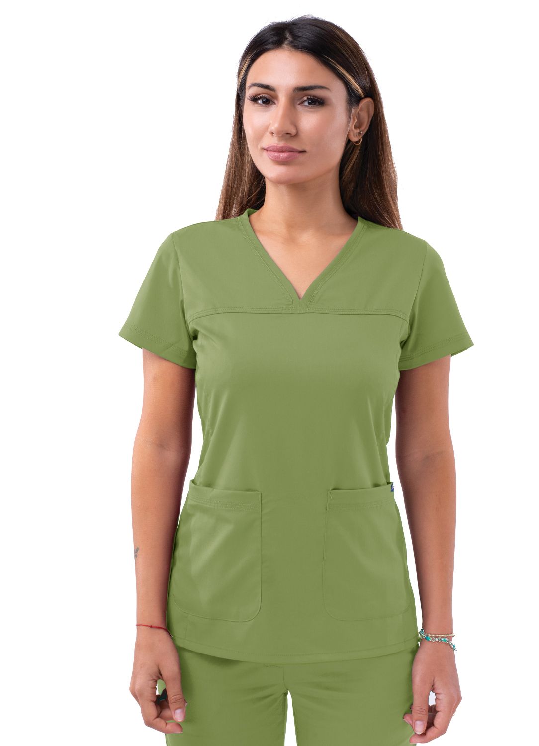 Adar Women's Sweetheart V-Neck Scrub Top P4210