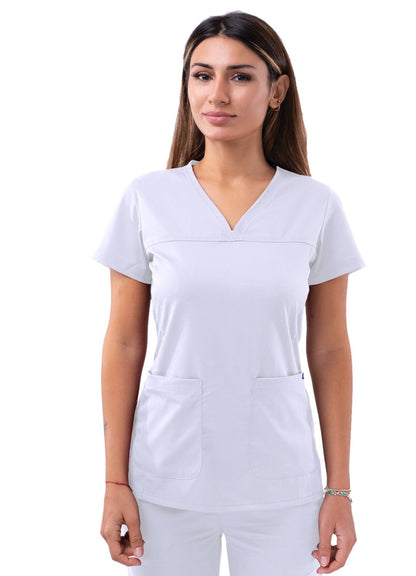 Adar Women's Sweetheart V-Neck Scrub Top P4210