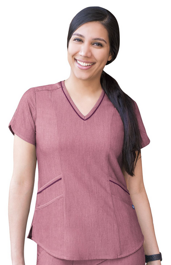 Adar Women's Modern V-Neck Scrub Top P7002