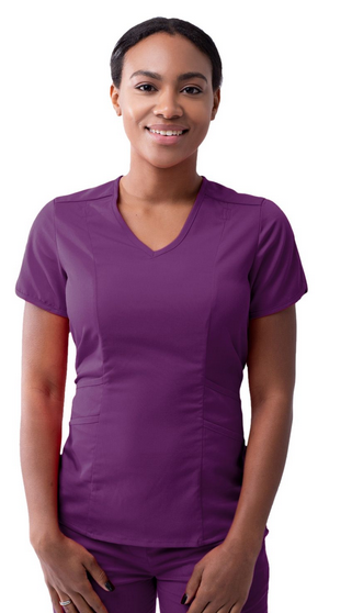 Adar Women's Modern V-Neck Scrub Top P7002
