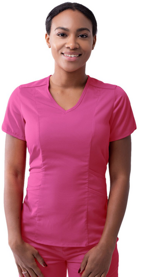 Adar Women's Modern V-Neck Scrub Top P7002