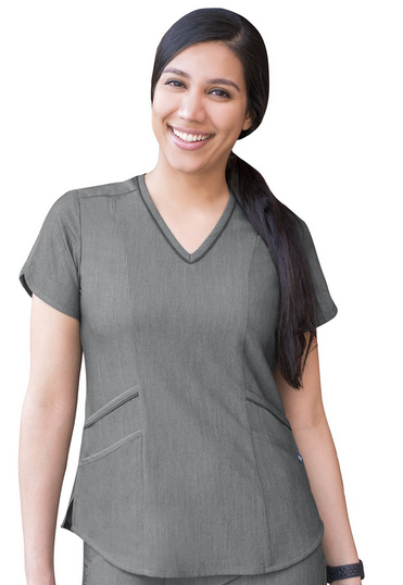 Adar Women's Modern V-Neck Scrub Top P7002