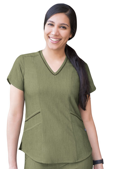 Adar Women's Modern V-Neck Scrub Top P7002