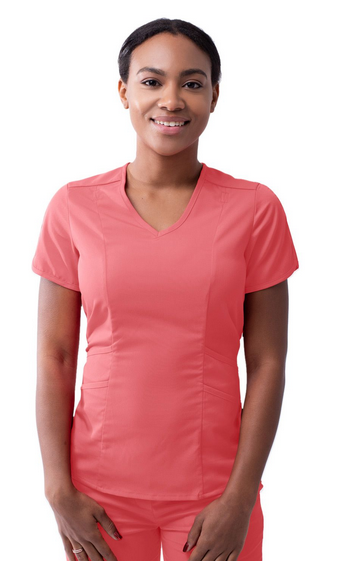 Adar Women's Modern V-Neck Scrub Top P7002