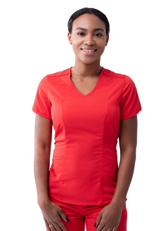 Adar Women's Modern V-Neck Scrub Top P7002