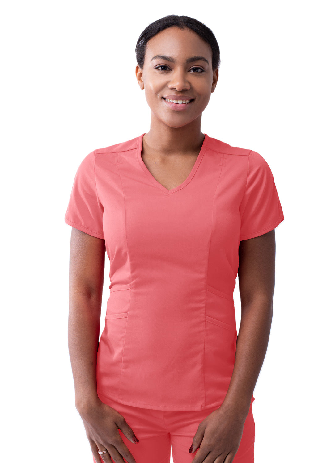 Adar Women's Modern V-Neck Scrub Top P7002