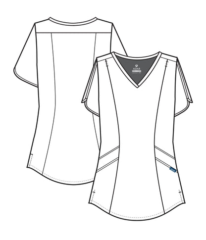 Adar Women's Modern V-Neck Scrub Top P7002