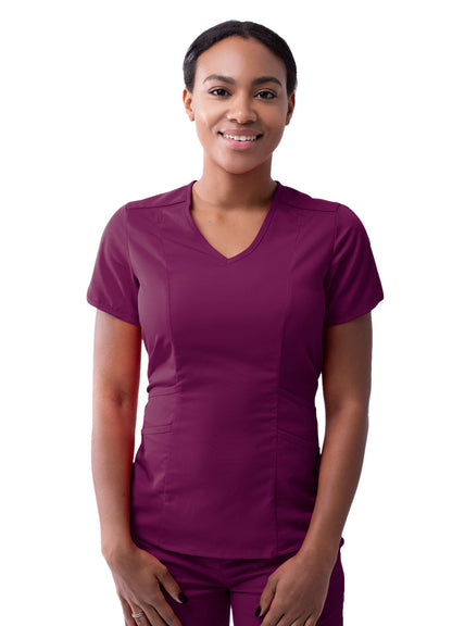 Adar Women's Modern V-Neck Scrub Top P7002